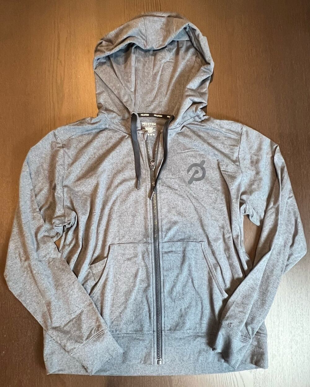 Peloton Women's Ultimate Full Zip Hoodie Blue Gray Size Medium Soft Workout Gym